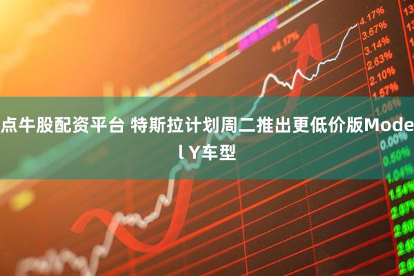 点牛股配资平台 特斯拉计划周二推出更低价版Model Y车型