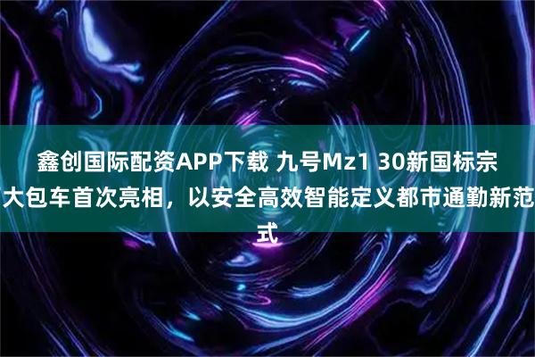 鑫创国际配资APP下载 九号Mz1 30新国标宗师大包车首次亮相，以安全高效智能定义都市通勤新范式