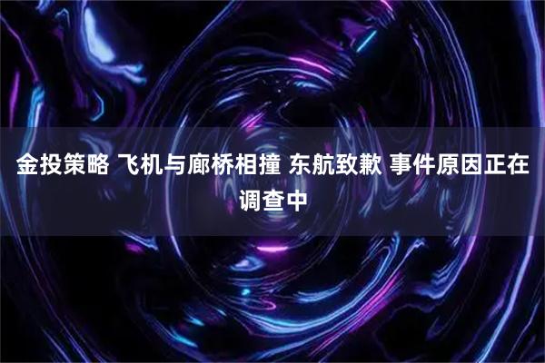 金投策略 飞机与廊桥相撞 东航致歉 事件原因正在调查中